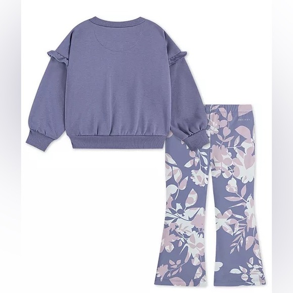 NWT Nike Girls Lavender Sweatshirt and Floral Pants Ensemble Size 4T - Picture 11 of 11